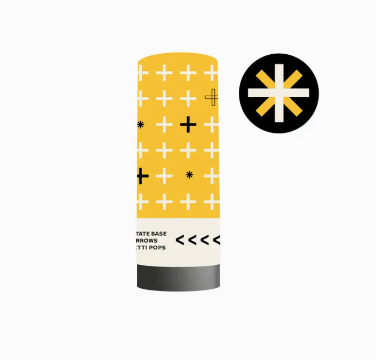 Black/Yellow Confetti Popper