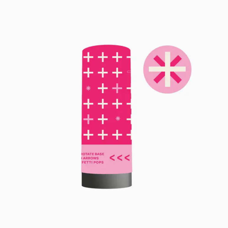 Hot Pink/White Confetti Popper