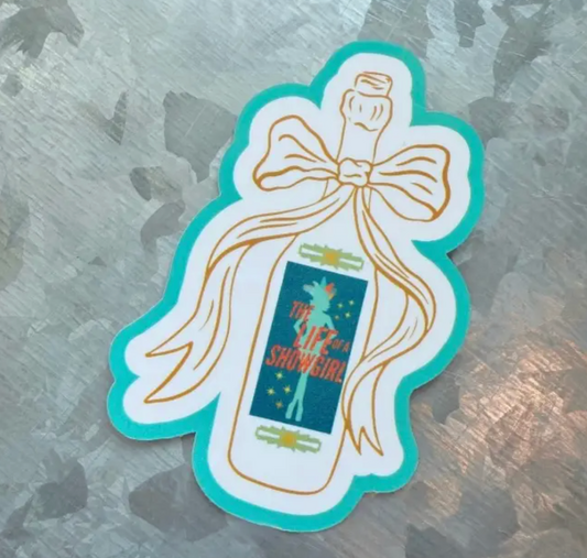 Showgirl Champagne Bottle Sticker